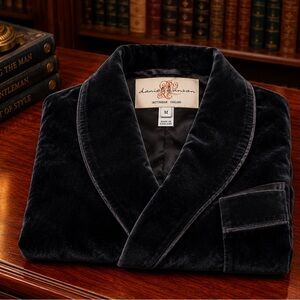 Daniel Hanson Velvet Smoking Jacket - Midnight Blue (2of2)